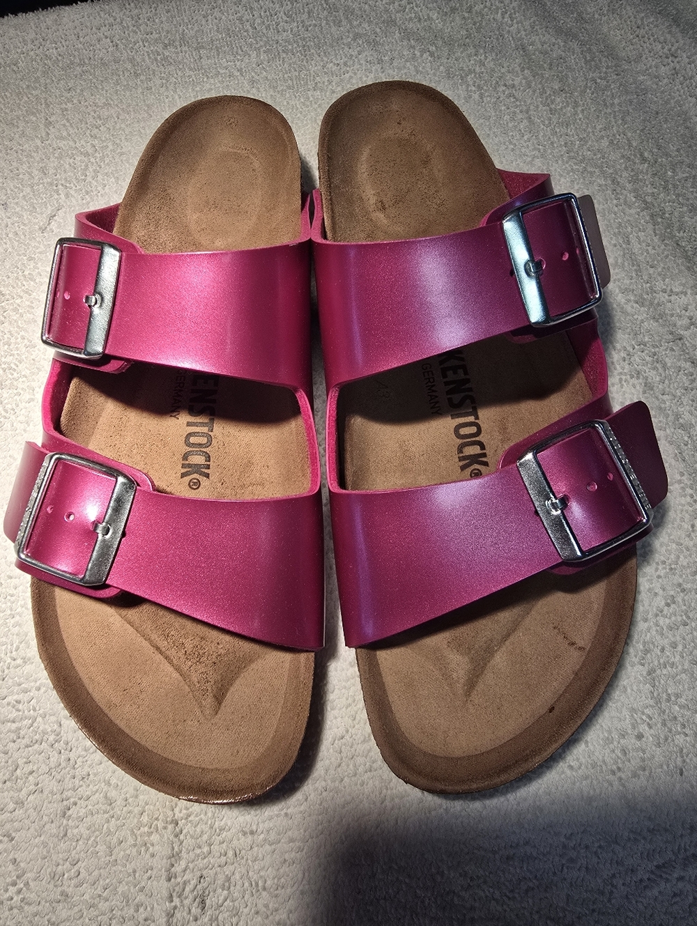 Birkenstock Arizona Sandals in Shimmering Fuchsia